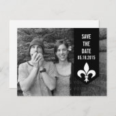 Zwart lauw gebanner Opslaan Briefkaart datum (Voorkant / Achterkant)