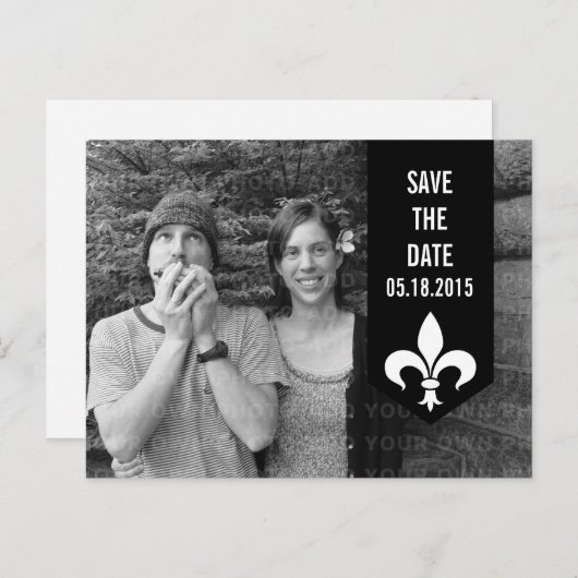 Zwart lauw gebanner Opslaan Briefkaart datum (Voorkant / Achterkant)