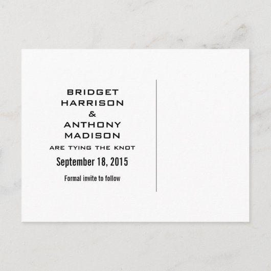 Zwart lauw gebanner Opslaan Briefkaart datum (Achterkant)