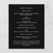 Zwart lavendel bloemen foto begrafenisprogramma (Achterkant)