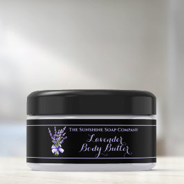 Zwart Lavendel Body Butter potje label 1 x 7.25 Adreslabel Wikkel