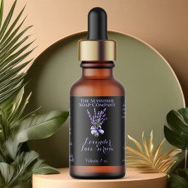 Zwart Lavendel Druppelflesetiket 2.375 x 1.25 Etiket