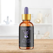 Zwart Lavendel Druppelflesetiket 2.375 x 1.25 Etiket
