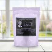 Zwart Lavendel Waterdicht Bad Soak Pouch Label Sparkling Wijnetiket