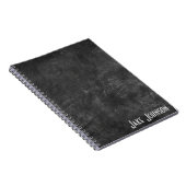 Zwart leder Abstract met naam Notitieboek (Rechterzijde)