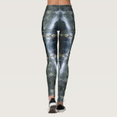 Zwart leder, abstract ontwerp leggings (Achterkant)