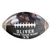 Zwart leder Afdrukbeige speler Nummer team Foto American Football (Voorkant)