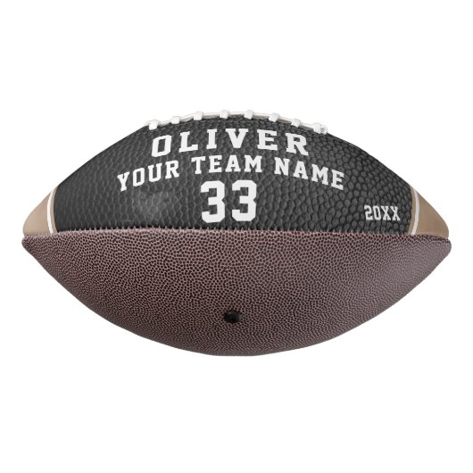 Zwart leder Afdrukbeige speler Nummer team Foto American Football (Gedraaid 270)