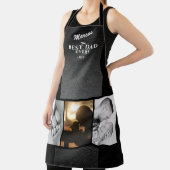 Zwart leder Afdrukken Beste vader ooit Foto Collag Schort (Insitu)