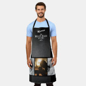 Zwart leder Afdrukken Beste vader ooit Foto Collag Schort (Gedragen)