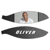 Zwart leder Afdruknaam Foto Basketbal (Panelen)