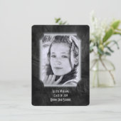 Zwart leder Afstuderen uitgenodigd Kaart (Staand voorkant)