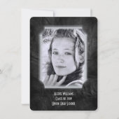 Zwart leder Afstuderen uitgenodigd Kaart (Voorkant)