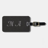 Zwart leder bagagelabel (Voorkant horizontaal)