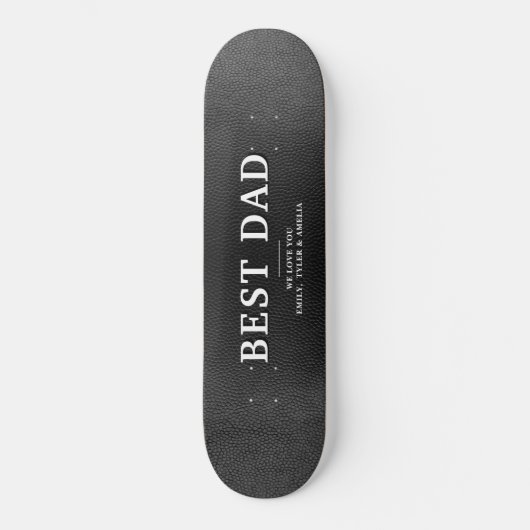 Zwart leder Beste vader Dag Skateboard (Voorkant)