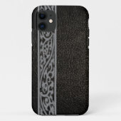Zwart leder Case-Mate iPhone case (Achterkant)