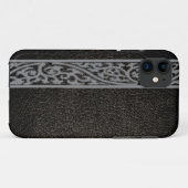 Zwart leder Case-Mate iPhone case (Achterkant (horizontaal))