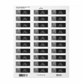 Zwart leder en kant adresetiketten etiket (Full Sheet)