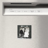 Zwart leder en kant foto opslaan van de datum magn magneet (Insitu (Vaatwasser))