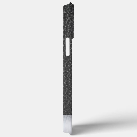Zwart leder en staal afdrukken Case-Mate iPhone case (Achterkant / Rechts)