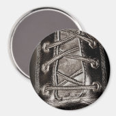 Zwart leder en veters magneet (Voorkant / Achterkant)