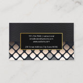 Zwart leder | Geometrisch patroon Visitekaartje (Achterkant)