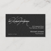 Zwart leder getextureerd visitekaartje (Achterkant)