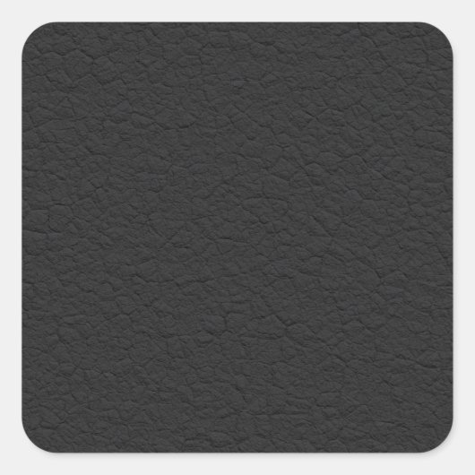 Zwart leder geweven vierkante sticker (Voorkant)