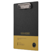 Zwart leder, goud klembord (Links)
