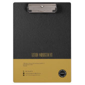 Zwart leder, goud klembord (Voorkant)
