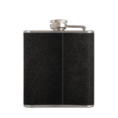 Zwart leder heupfles (Achterkant)