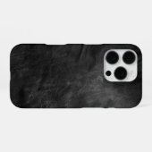 Zwart leder iPhone hoesje (Achterkant horizontaal)