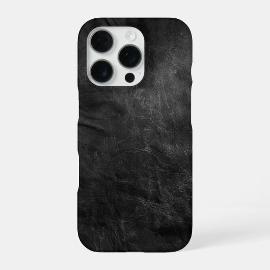 Zwart leder iPhone hoesje (Achterkant)