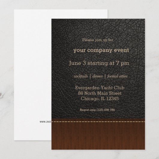 Zwart leder kaart (Voorkant / Achterkant)