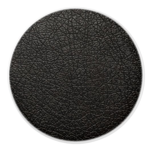 Zwart leder keramische knop (Voorkant)