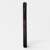 Zwart leder Kijk bruin Label Case-Mate iPhone Case (Achterkant/links)