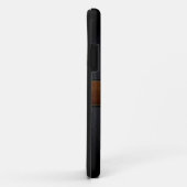 Zwart leder Kijk bruin Label Case-Mate iPhone Case (Achterkant/rechts)