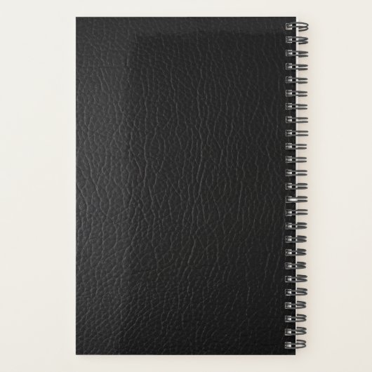 Zwart Leder Klassiek Monogram 202x wekelijks Planner (Achterkant)
