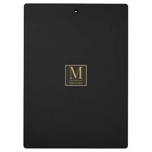 Zwart leder klembord (Achterkant)