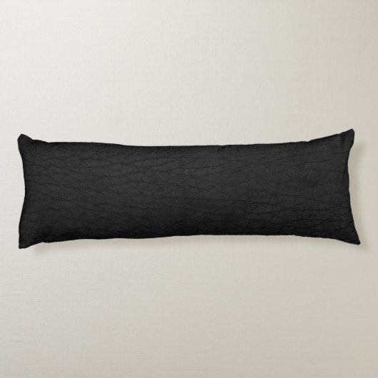 Zwart leder lichaamskussen (Achterkant)