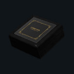 Zwart  leder met  goudlijst cadeaudoosje<br><div class="desc">Het zwarte  lederen textuur afbeelding is voorzien van een  gouden lijst.</div>