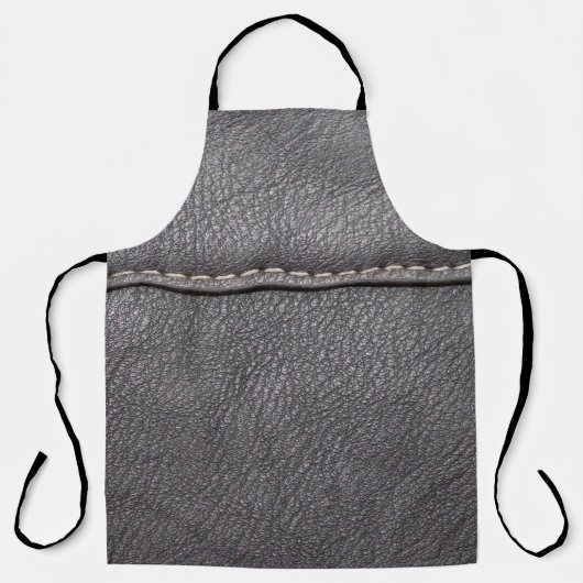 Zwart leder met witte rok schort (Voorkant)