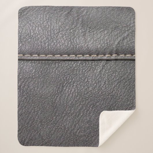 Zwart leder met witte rok sherpa deken (Voorkant)