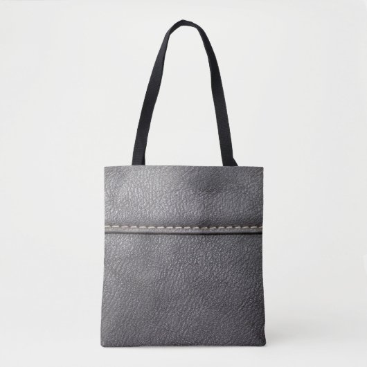 Zwart leder met witte rok tote bag (Voorkant)
