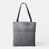 Zwart leder met witte rok tote bag (Achterkant)