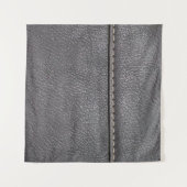 Zwart leder met witte rok wandkleed (Voorkant (horizontaal))
