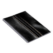 Zwart leder met Zipper Notitieboek (Rechterzijde)