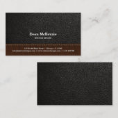 Zwart leder ontwerp voor interieur visitekaartje (Voorkant / Achterkant)