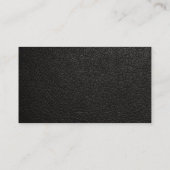 Zwart leder ontwerp voor interieur visitekaartje (Achterkant)