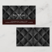 Zwart leder ontwerp voor interieur visitekaartje (Voorkant / Achterkant)